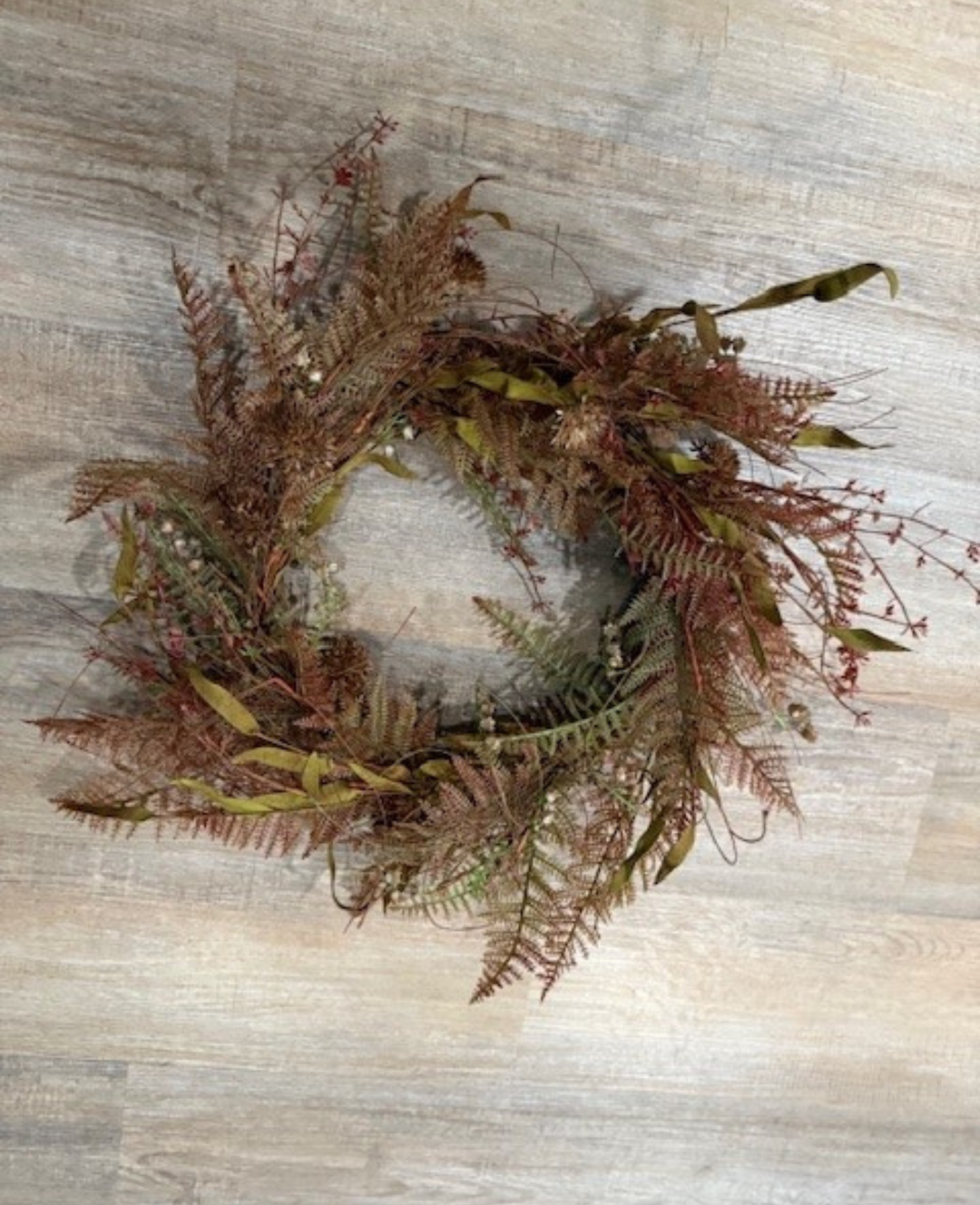Cocklebur and Fern Wreath