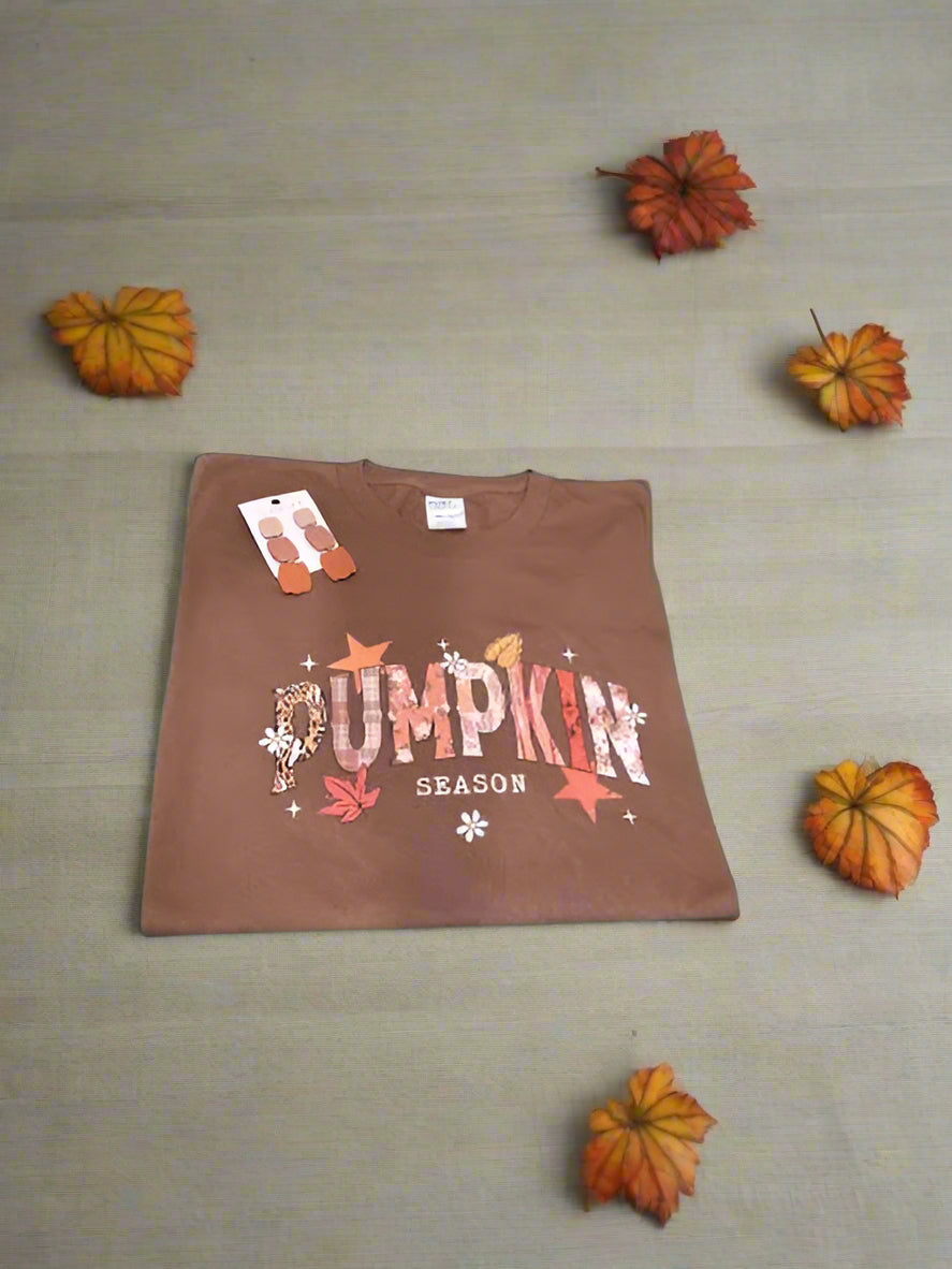 Women'S 100% Oversized Pumpkin Season Graphic T-Shirt